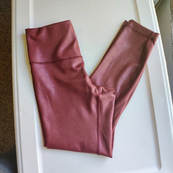 Lululemon wunder train high-rise Tight activewear metallic radiate red merlot - Picture 8 of 17